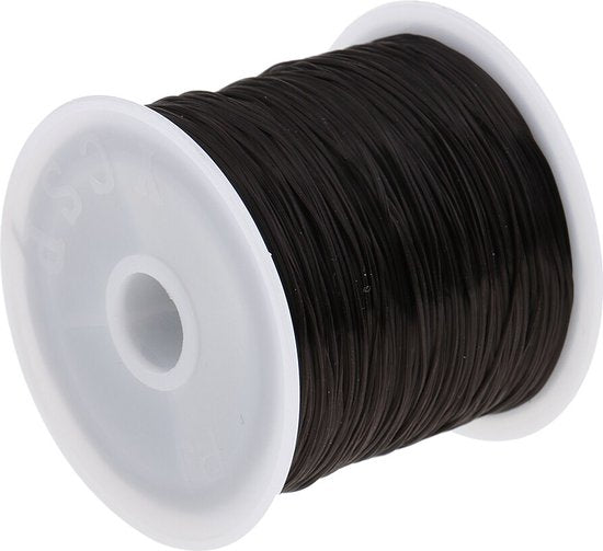 Style On - 15M Elastische Black Salon Hair Weave Naaien Decoratie Draad voor Pruik Inslag Naaien Hair Extensions