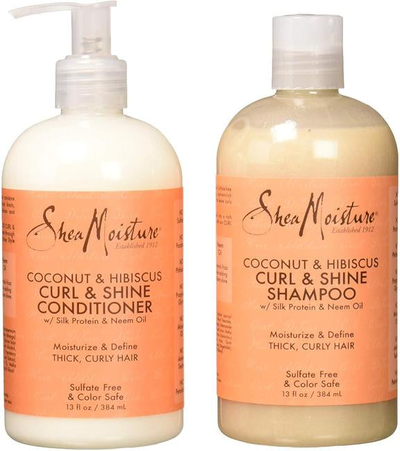 Shea Moisture – Coconut & Hibiscus Curl & Shine Shampoo & Conditioner Set