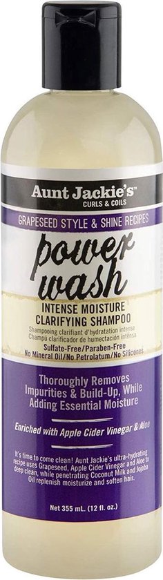 Aunt Jackie's - Grapeseed Power Wash - Intense Moisture Clarifying Shampoo 12oz