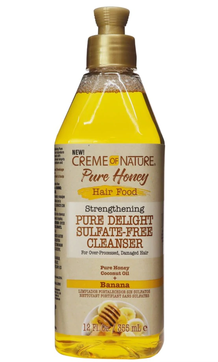 CREME OF NATURE Pure Honey Hair Food Banana Pure Delight Sulfate Free Cleanser (12oz)